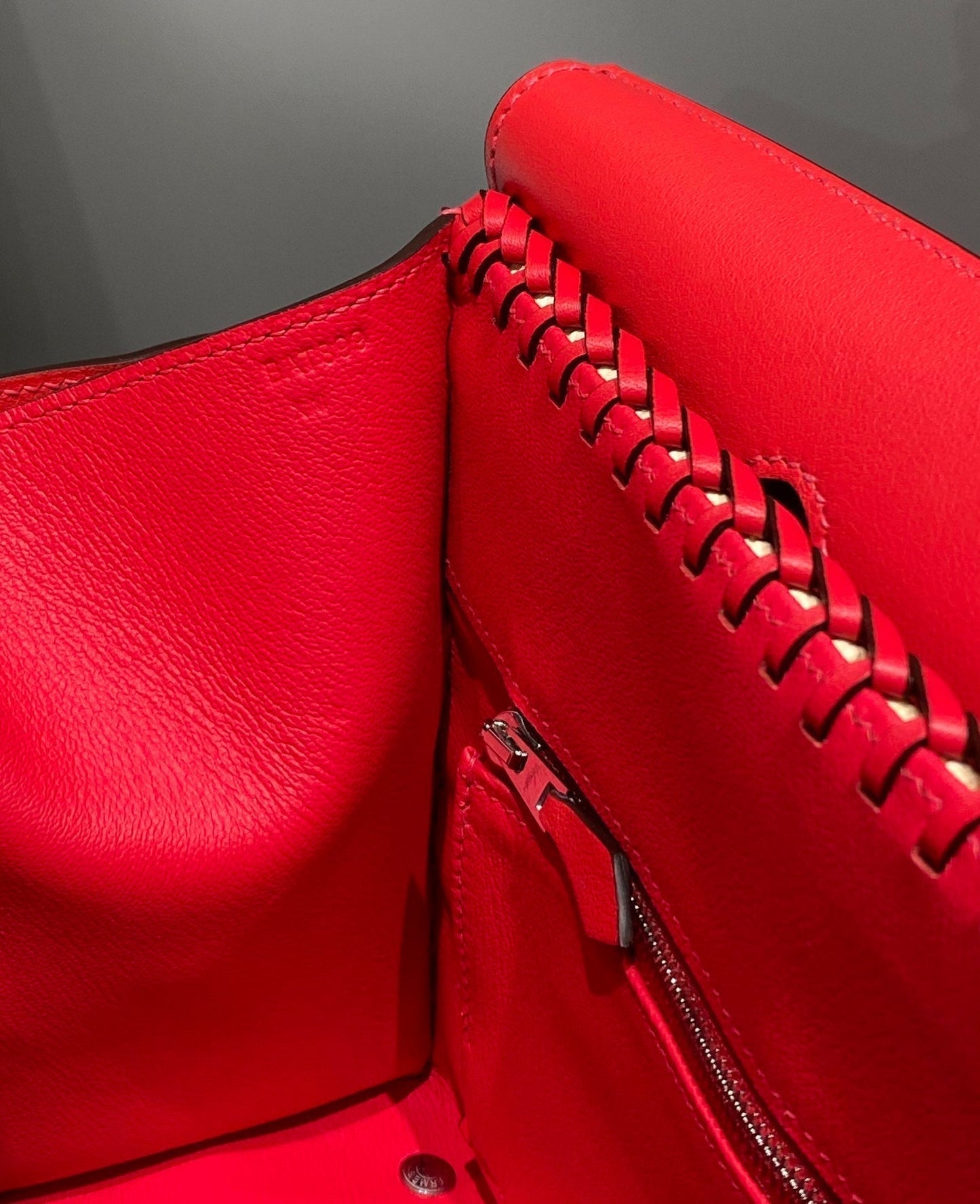 HM BIRKIN 25 CM PICNIC ROJO BAMBÚ Y RATÁN