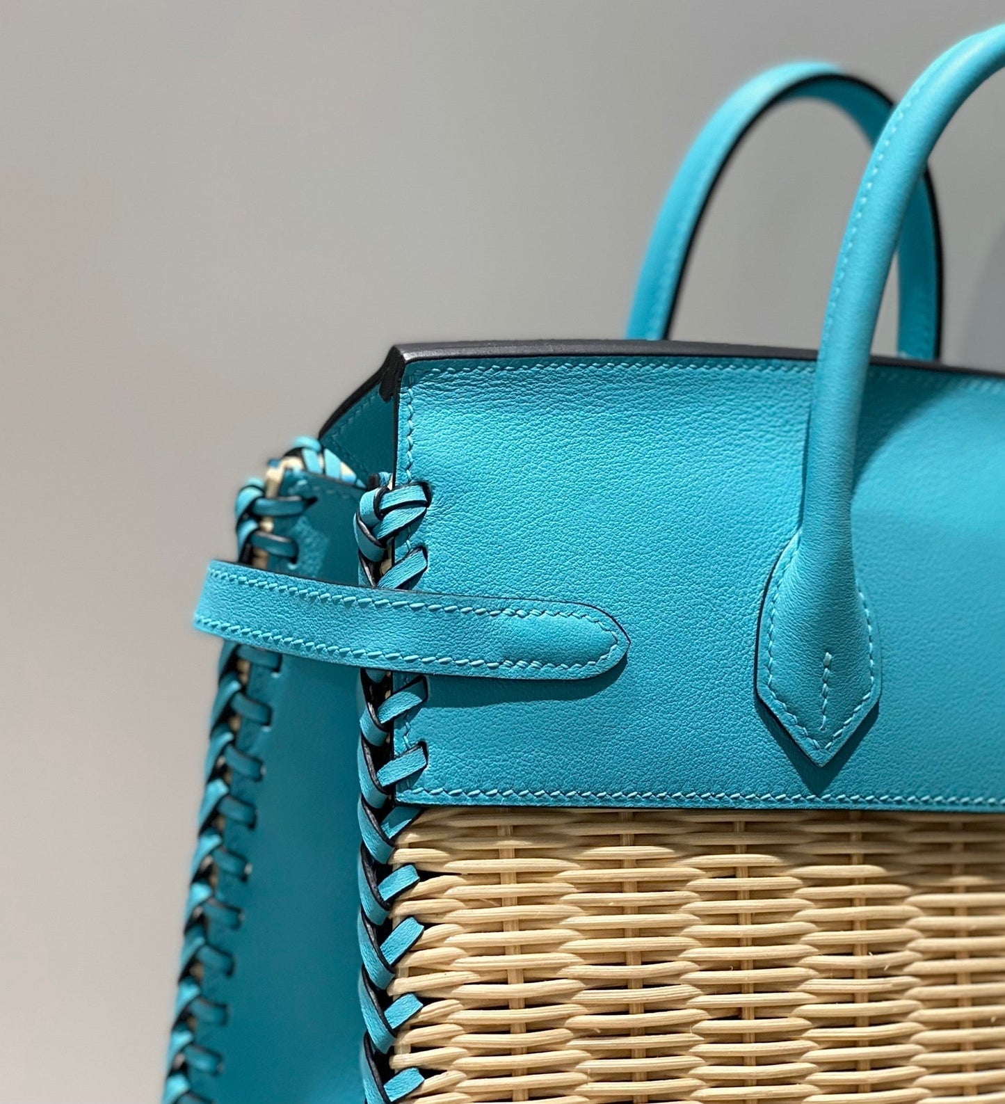 HM BIRKIN 25 CM PICNIC SKY BAMBÚ Y RATÁN