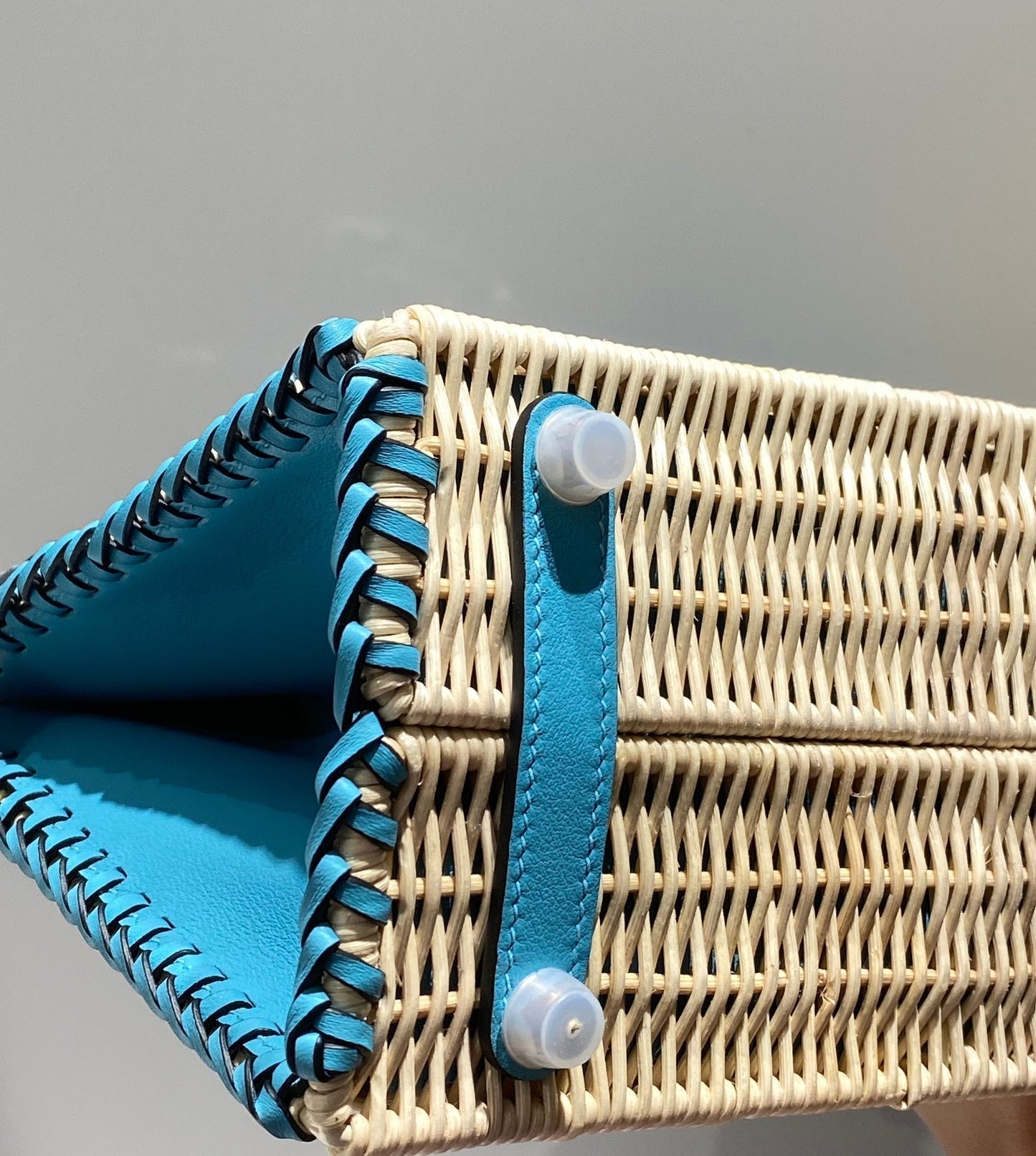 HM BIRKIN 25 CM PICNIC SKY BAMBÚ Y RATÁN