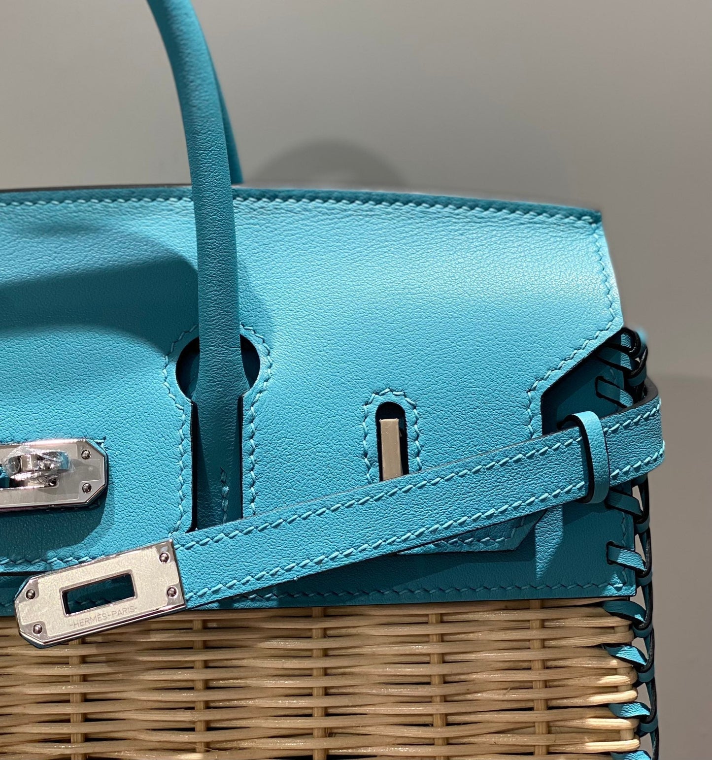HM BIRKIN 25 CM PICNIC SKY BAMBÚ Y RATÁN