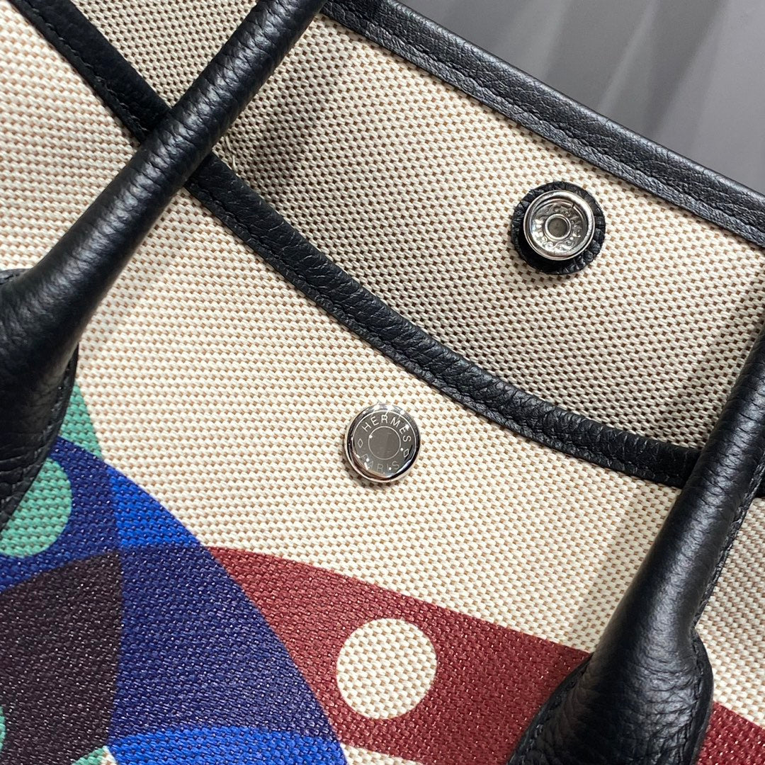 HM Garden Party 36 Toile multicolore et cuir de veau Negonda 243406