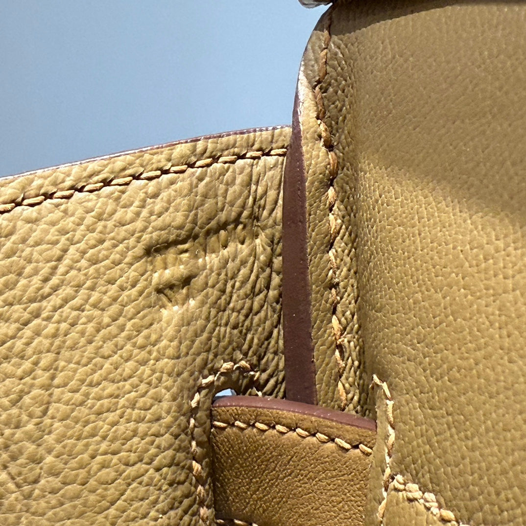 HM Birkin 30 Milkshake White Mix Medium Canvas con herrajes plateados de piel Swift 237304