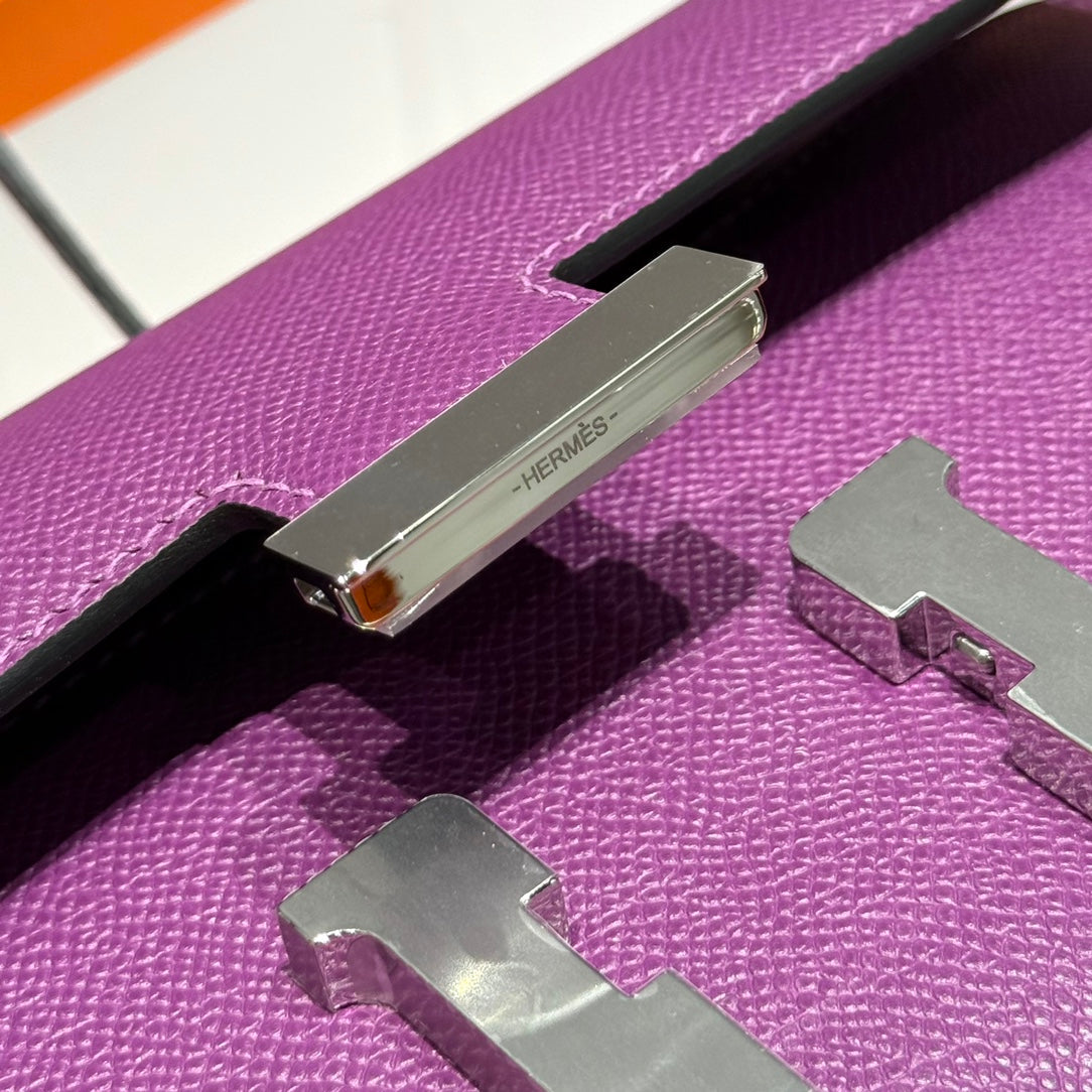 HM Constance Elan 24 Minuit Violet Epsom Argent Quincaillerie 237345