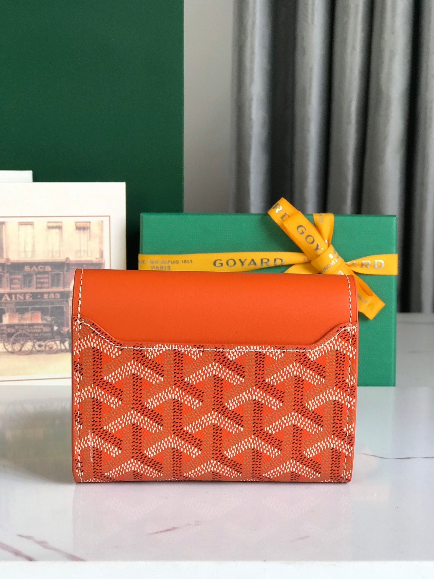 CARTERA 12 SAINT-GABRIEL DE BECERRO NARANJA Y LONA GOYARDINA
