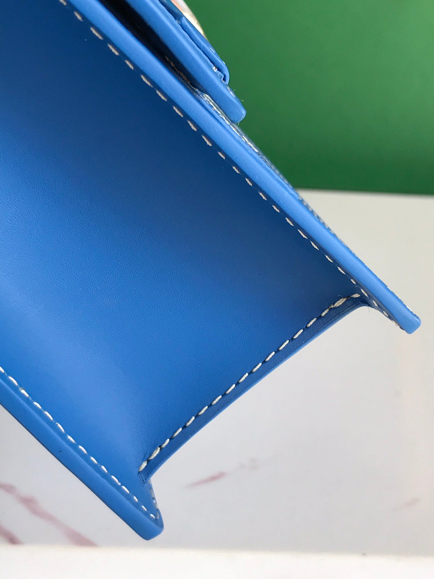 BOLSO DUCHESSE MARIE-CAROLINE 25 EN LONA GOYARDINE AZUL ZAFIRO Y PIEL DE BECERRO LISA