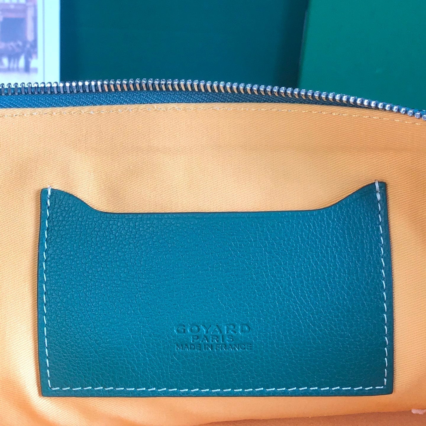 S¨¦NAT MGM POUCH 40 IN GREEN GOYARDINE CANVAS