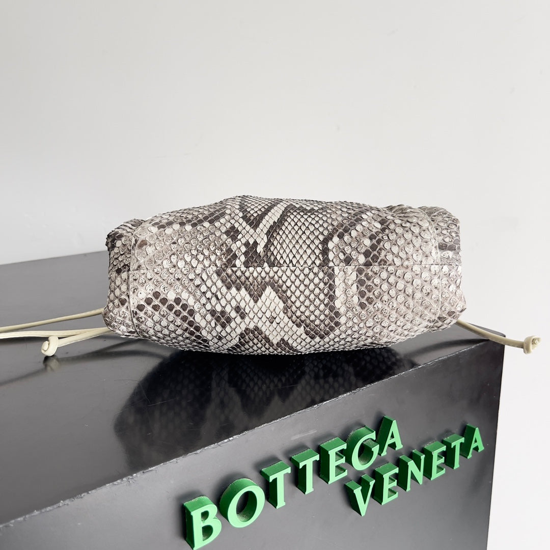 Mini sac pochette BV 22 cm en python avec finitions en cuir 209316