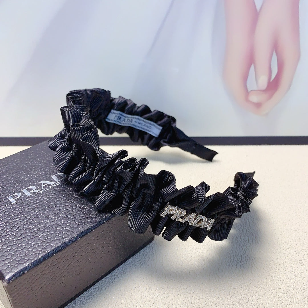 DIADEMA DE TELA ARRUGADA NEGRA 166995