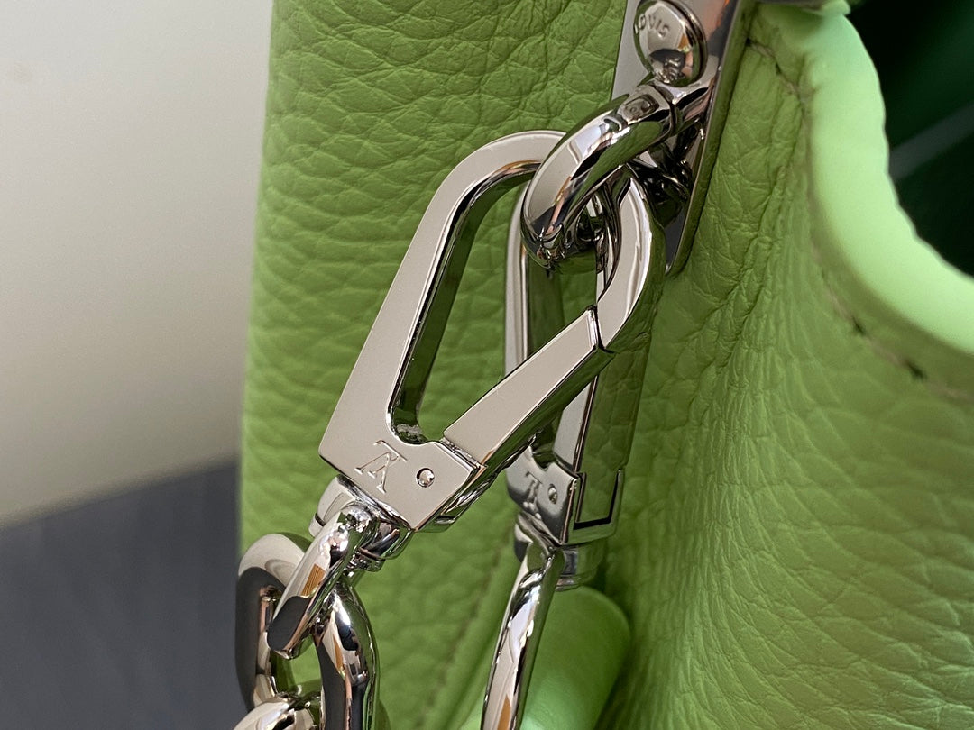 CAPUCINES MINI 21 VERDE TAURILLON TURQUESA HERRAJES PLATA