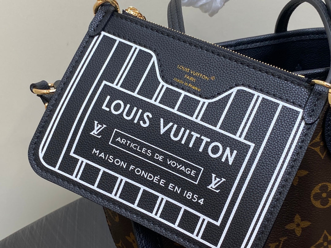 Neverfull 24 Bandouli¨¨re Inside Out BB Black Calfskin