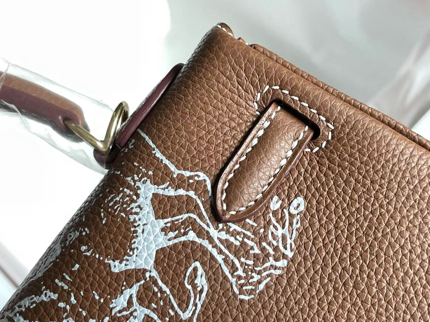SAC BIRKIN 25 EN CUIR DE VEAU MARRON CHOCOLAT AVEC AUTOCOLLANT BLANC (FABRIQUÉ SUR COMMANDE)