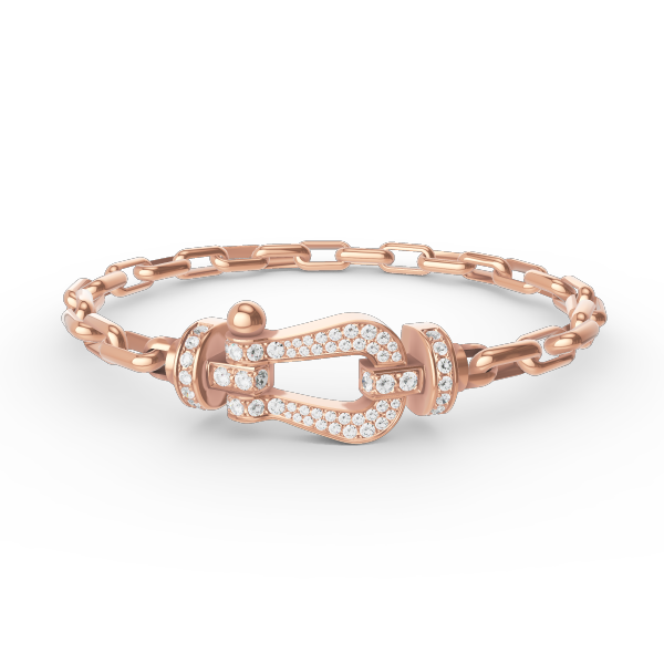 BRACELET EN MÉTAL DIANA FORCE À FERMOIR FER À CHEVAL LARGE