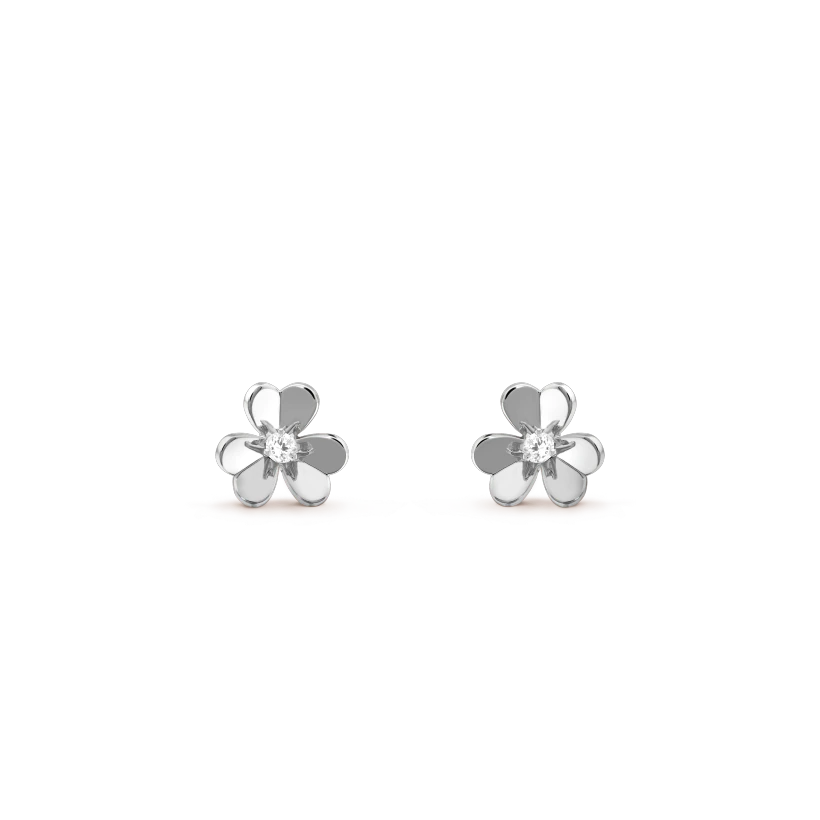 DIANA FRIVOLE MINI SILVER FLOWER EARRINGS