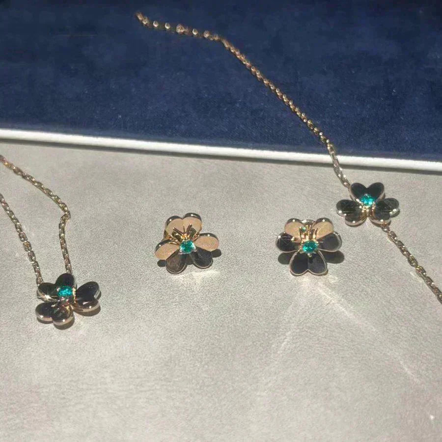 DIANA FRIVOLE FLOWER MALACHITE EARRINGS