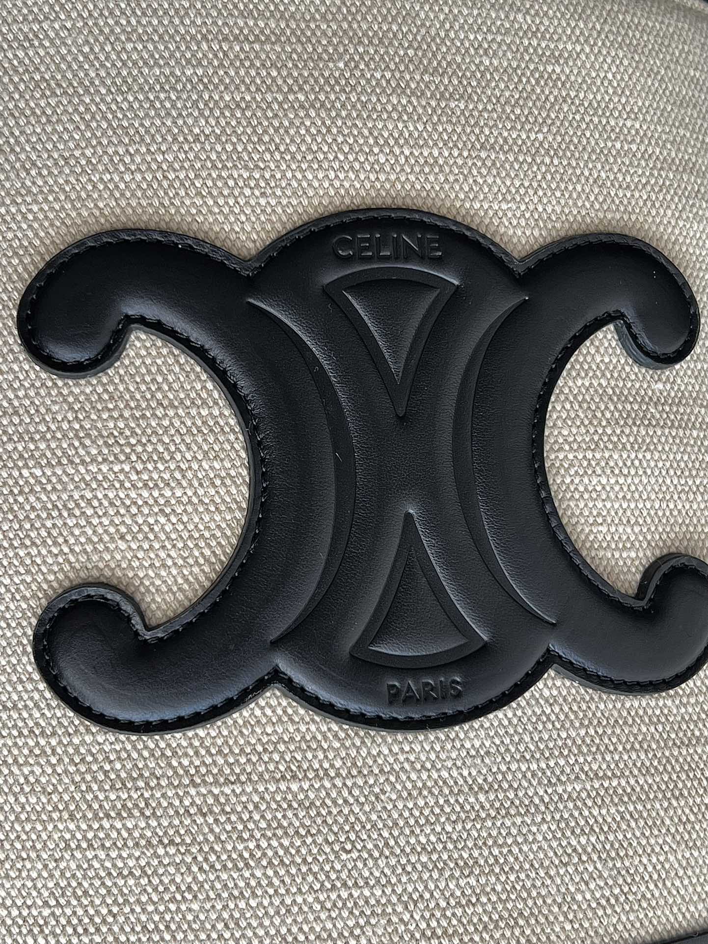 CUBO PEQUEÑO CUIR TRIOMPHE 24CM EN TEXTIL RAYAS Y PIEL DE BECERRO NEGRA