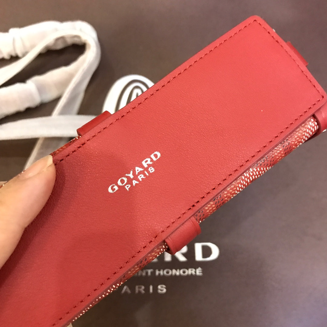 BOLSO BAÚL MINAUDIERE 17CM LONA ROJA