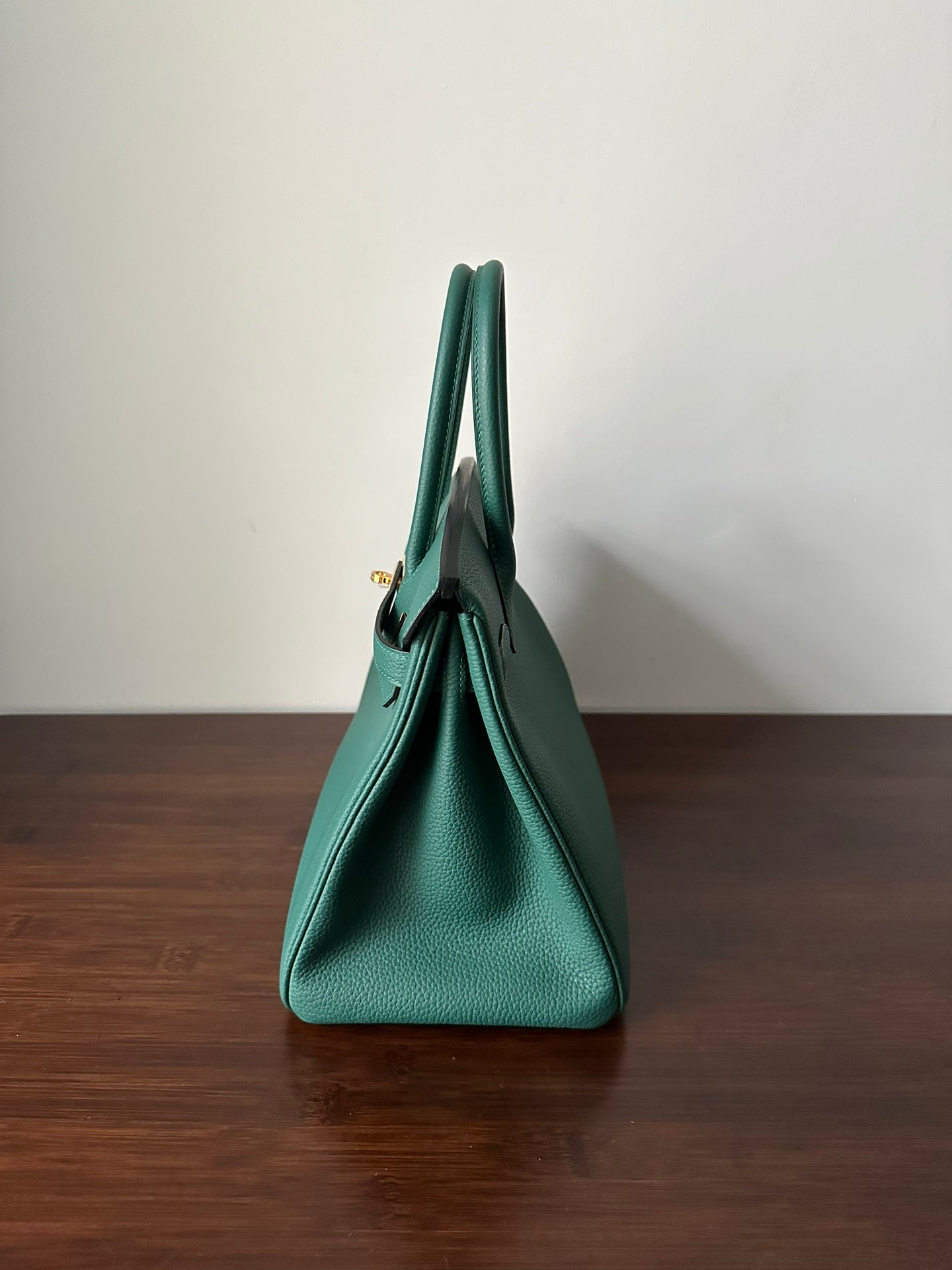 HM BIRKIN 30CM MALAQUITA PIEL TOGO HERRAJES DORADOS