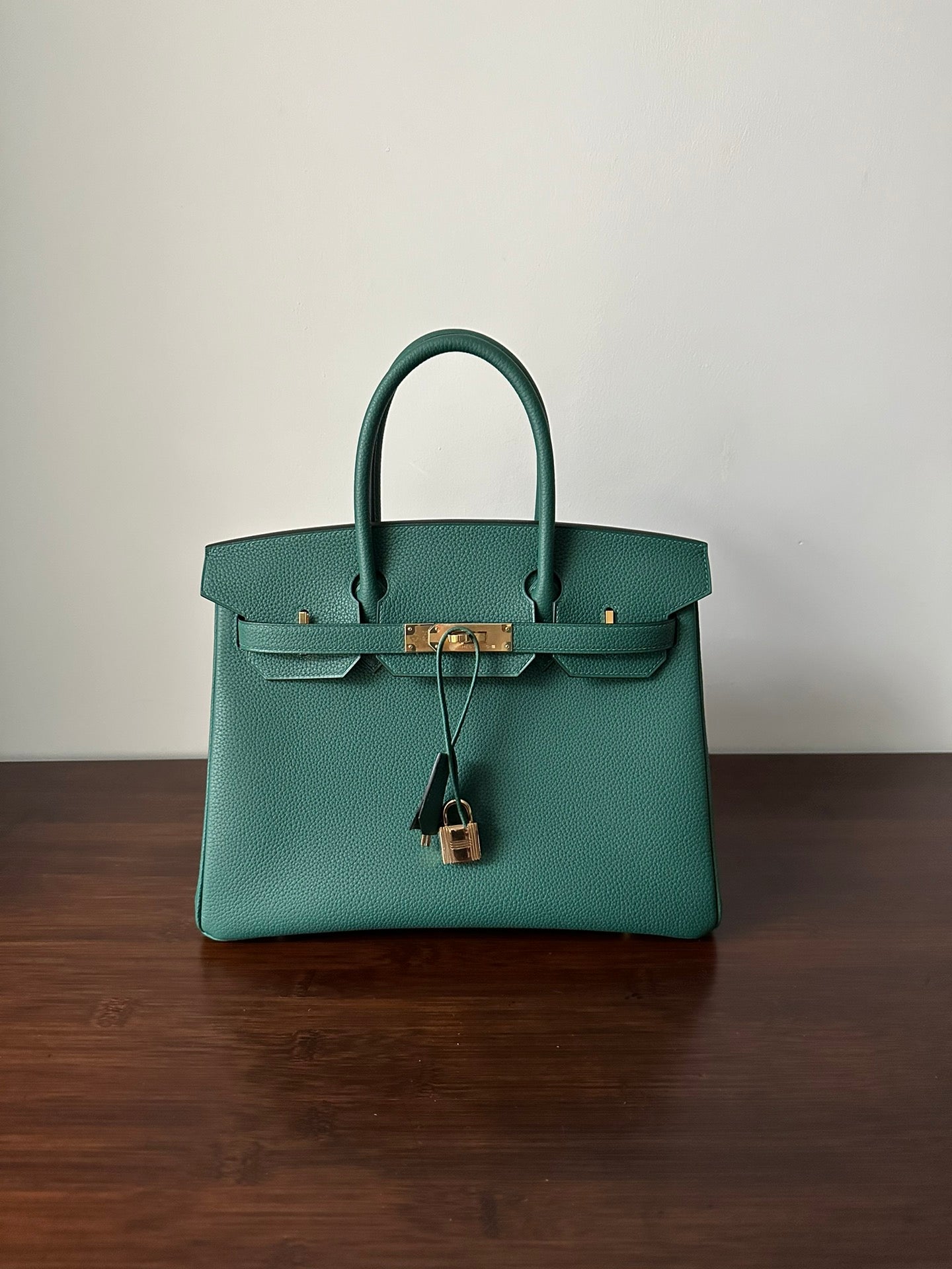 HM BIRKIN 30CM MALAQUITA PIEL TOGO HERRAJES DORADOS