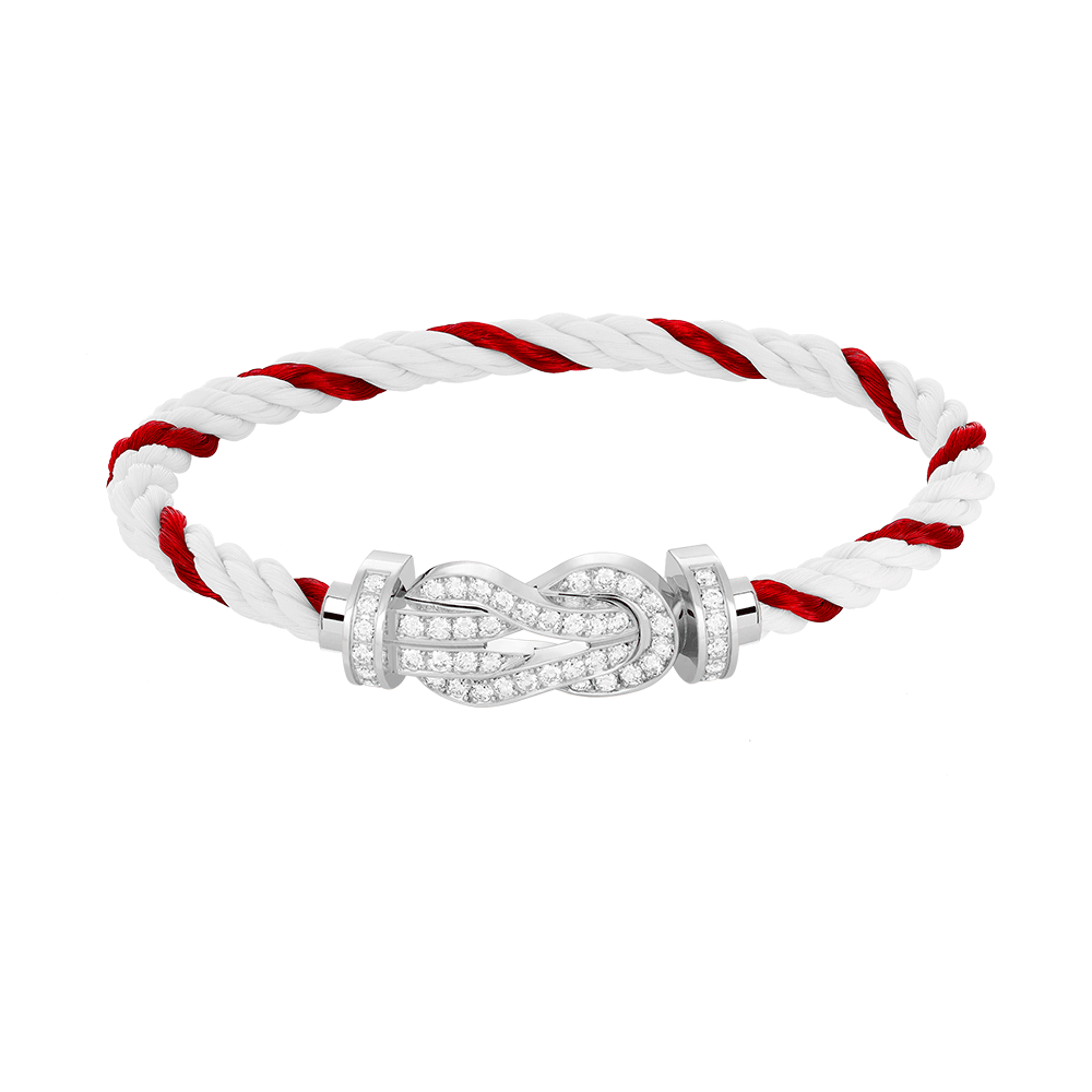 DIANA CHANCE LARGE 8 FIGURE BUCKLE FULL DIAMOND BRACELET SILVER
