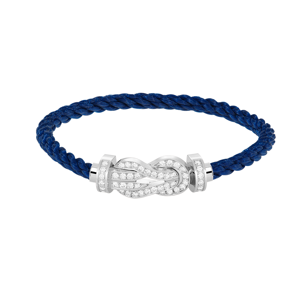 DIANA CHANCE LARGE 8 FIGURE BUCKLE FULL DIAMOND BRACELET SILVER