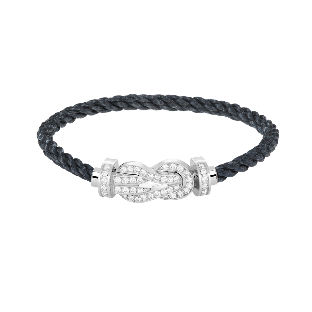 DIANA CHANCE LARGE 8 FIGURE BUCKLE FULL DIAMOND BRACELET SILVER
