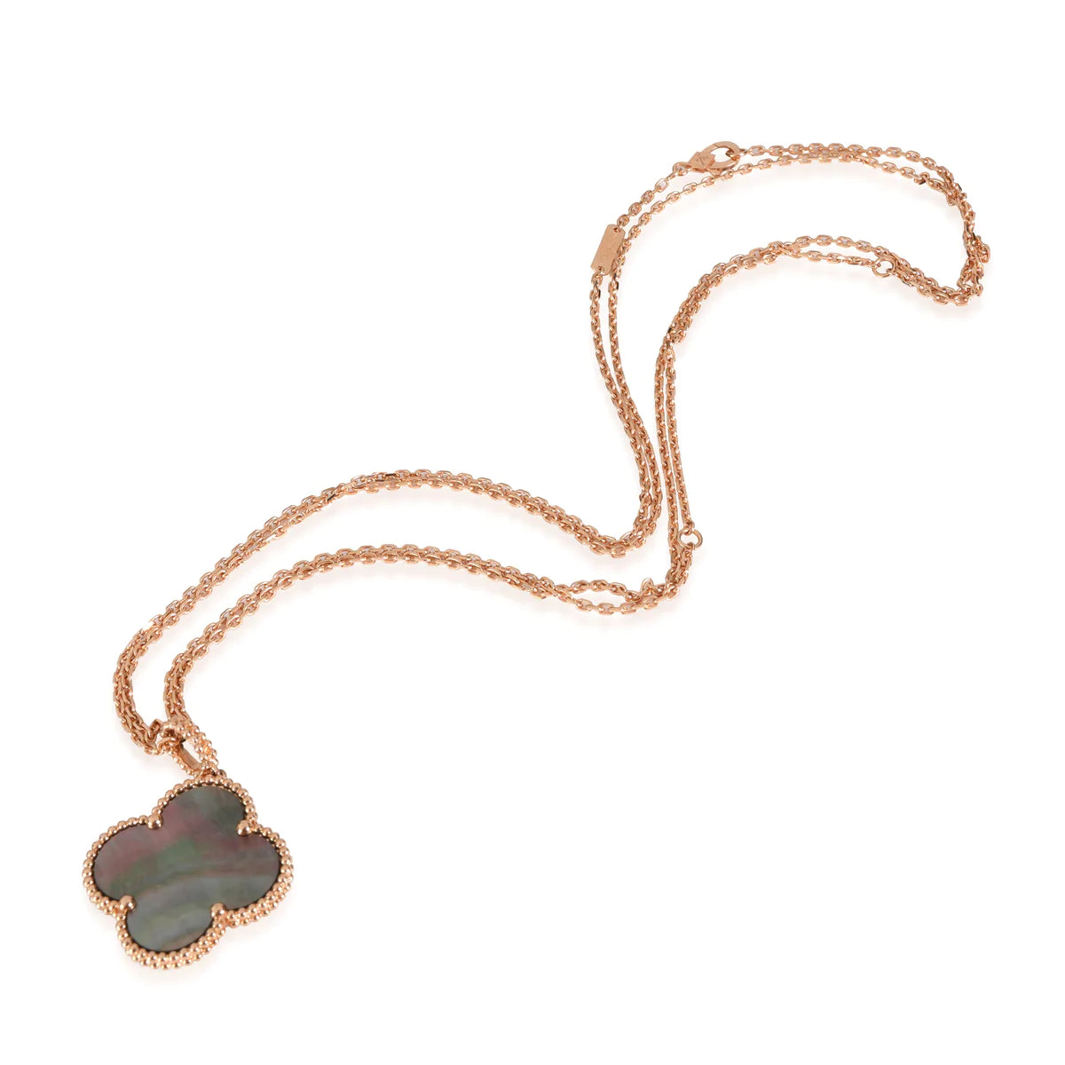 DIANA CLOVER 25MM GOLD DARK MOP BIG CLOVER NECKLACE