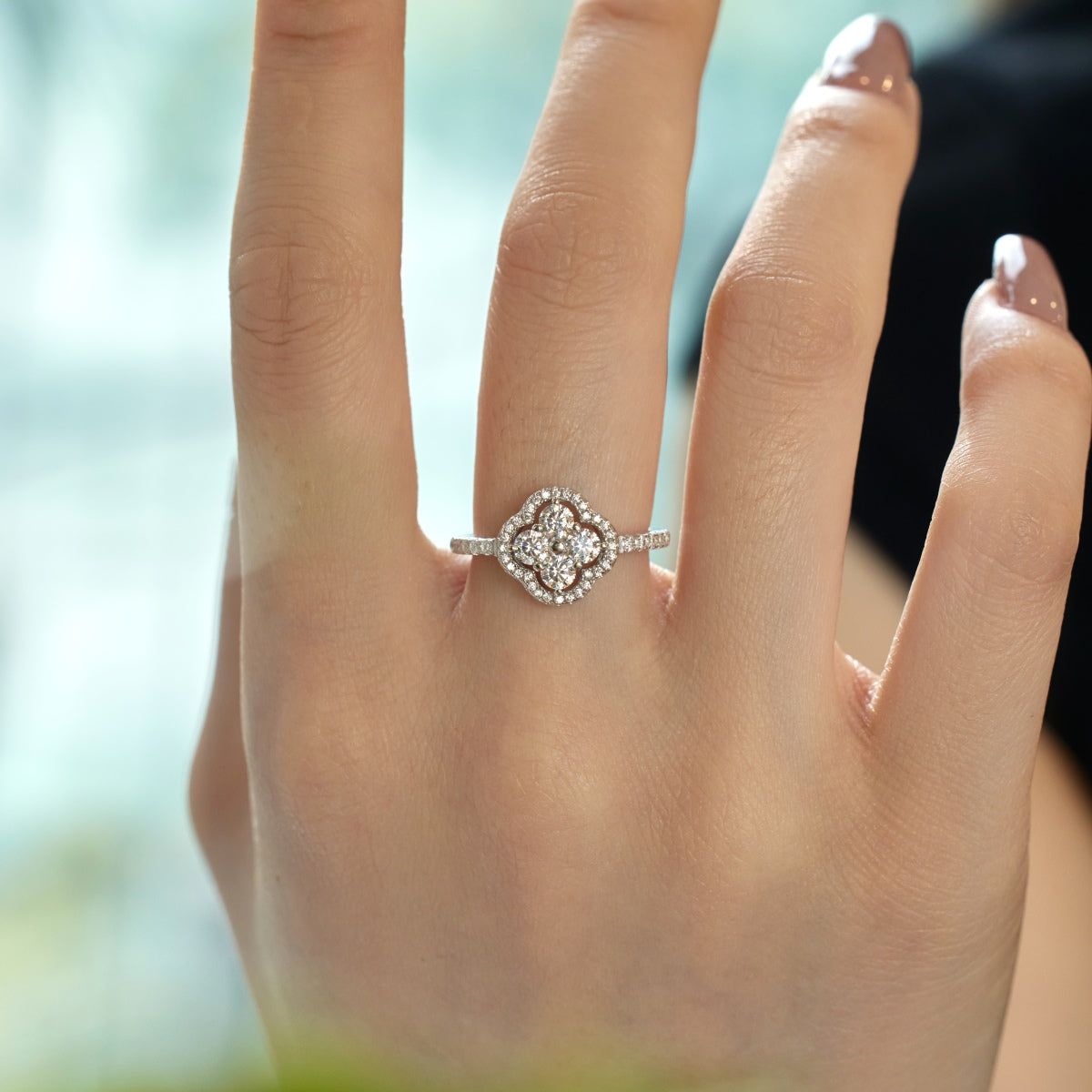 [HOT]Four Leaf Clover Flower Design Ring