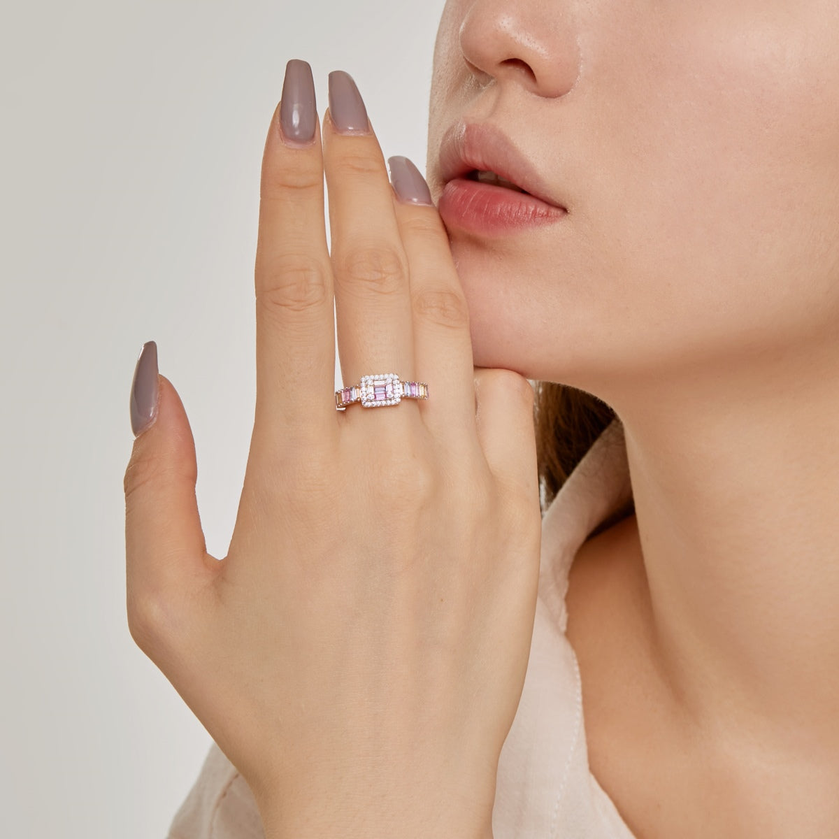 [HOT]Exquisite Colorful Radiant Cut Party Ring
