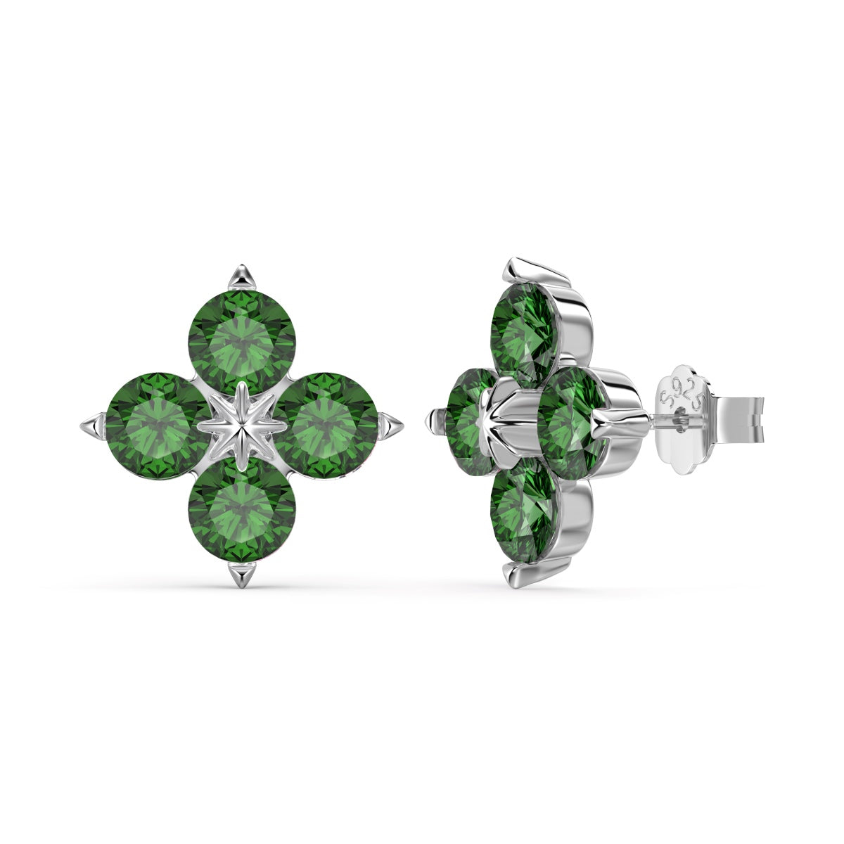 [HOT]Four-Leaf Clover Eight-Pointed Star Earrings