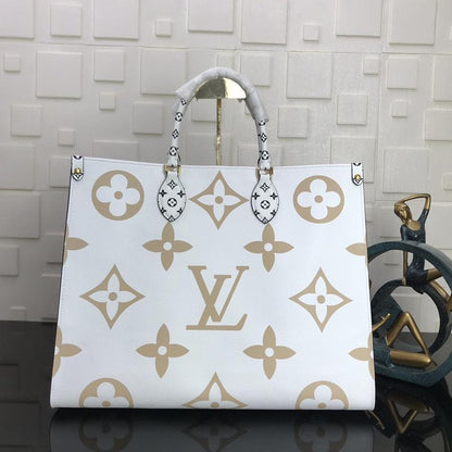 ONTHEGO GM 41 MONOGRAMA CAQUI BLANCO BEIGE LONA GIGANTE RECUBIERTA
