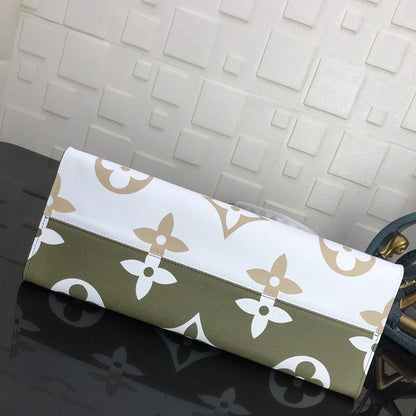 ONTHEGO GM 41 MONOGRAMA CAQUI BLANCO BEIGE LONA GIGANTE RECUBIERTA