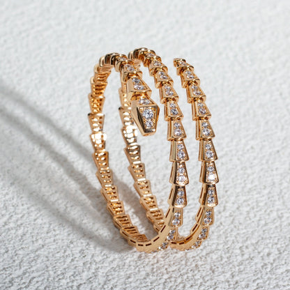 DIANA SERPENTI BRACELET PINK GOLD DIAMOND DOUBLE ROW