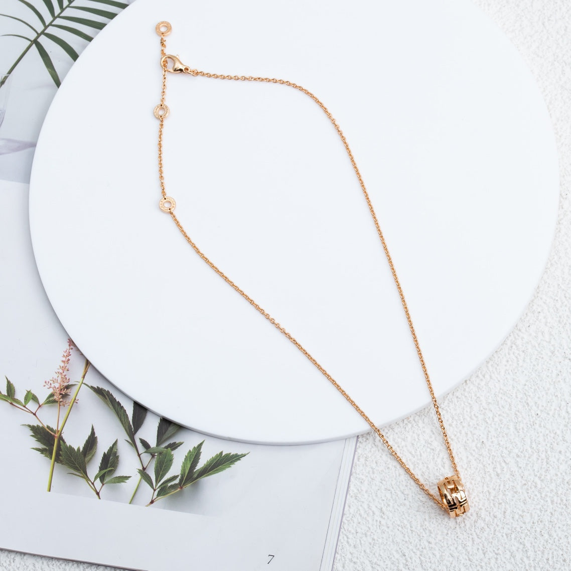 DIANA PARENTESI NECKLACE PINK GOLD