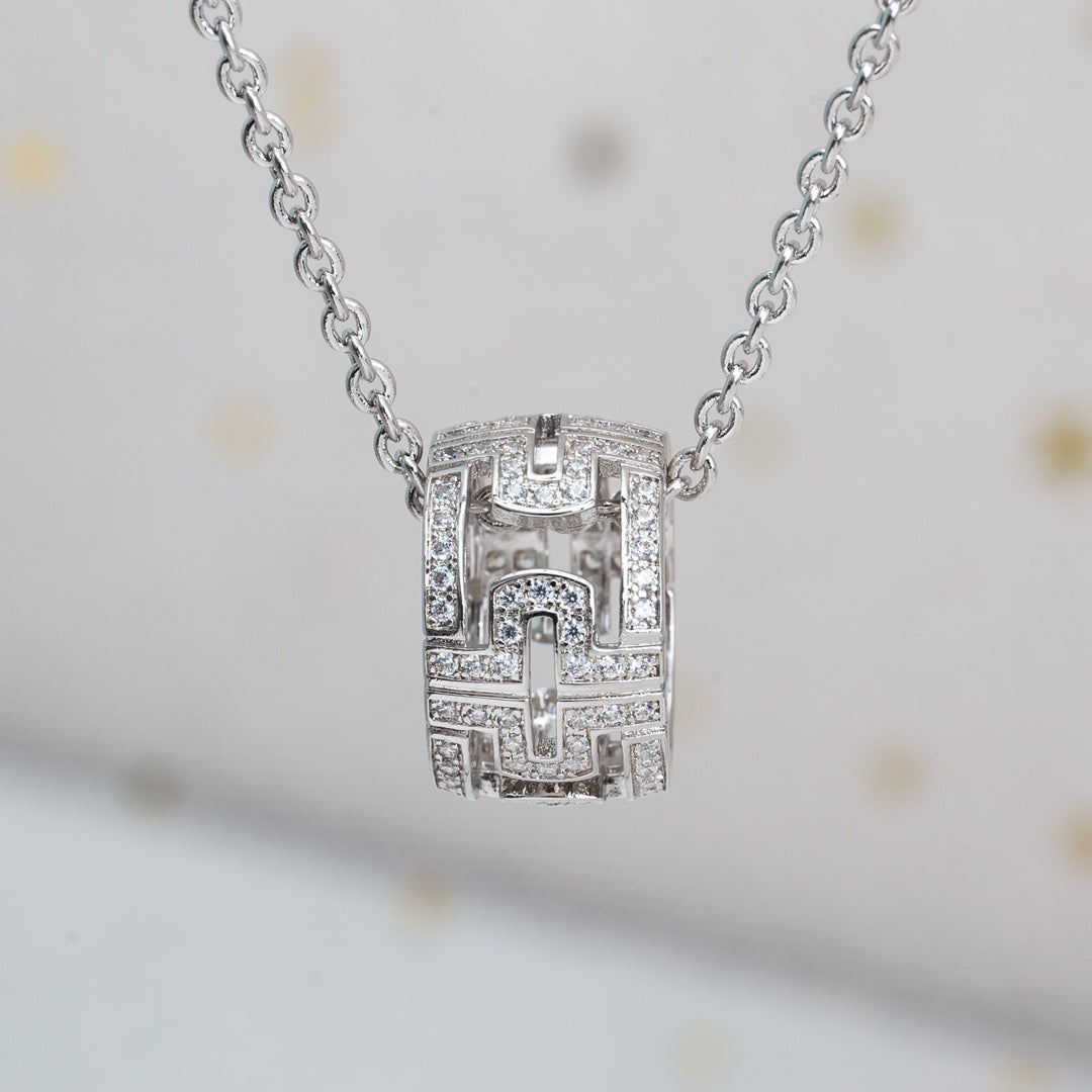 DIANA PARENTESI NECKLACE SILVER DIAMOND