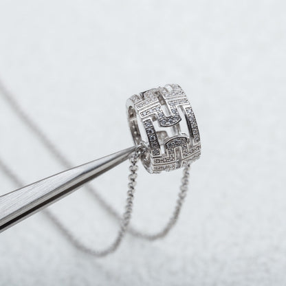 DIANA PARENTESI NECKLACE SILVER DIAMOND