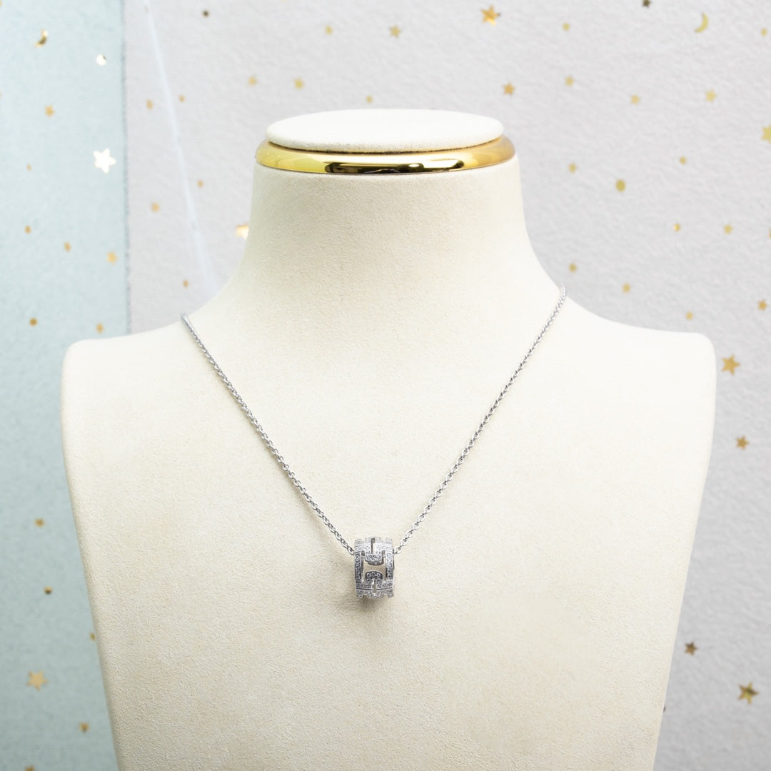 DIANA PARENTESI NECKLACE SILVER DIAMOND