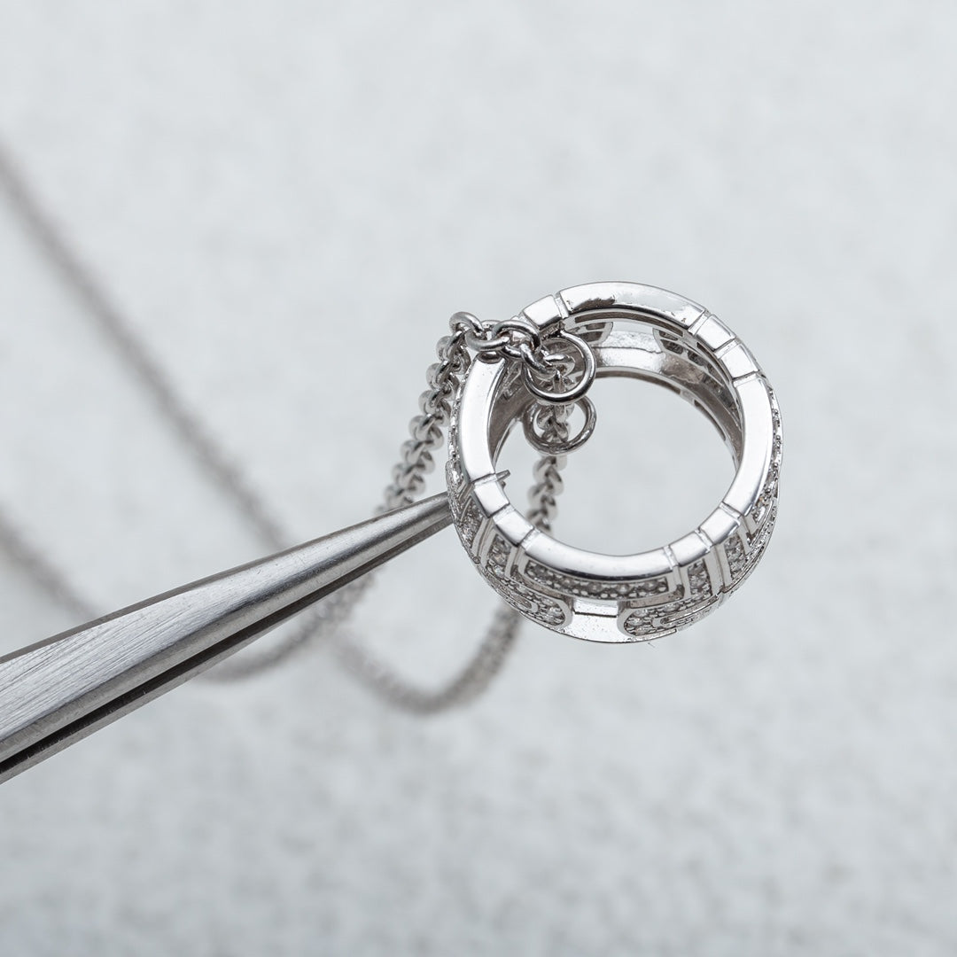 DIANA PARENTESI NECKLACE SILVER DIAMOND