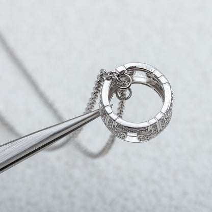 DIANA PARENTESI NECKLACE SILVER DIAMOND