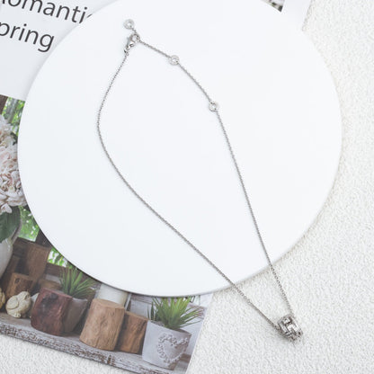 DIANA PARENTESI NECKLACE SILVER DIAMOND