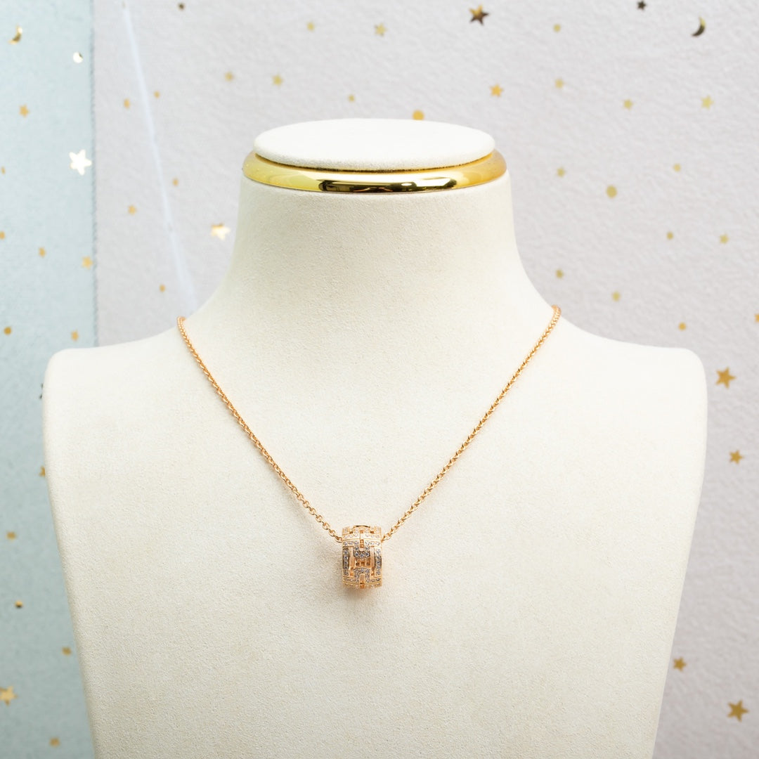 DIANA PARENTESI NECKLACE PINK GOLD DIAMOND