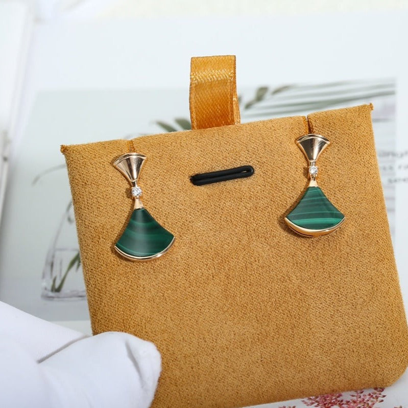 DIANA DREAM MALACHITE PINK GOLD EARRINGS