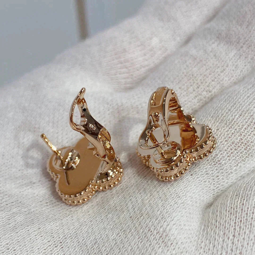 DIANA CLOVER MEDIUM 1 MOTIFS CARNELIAN  DIAMOND earrings
