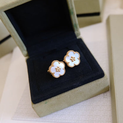 DIANA LUCKY PINK GOLD WHITE MOP EARRINGS