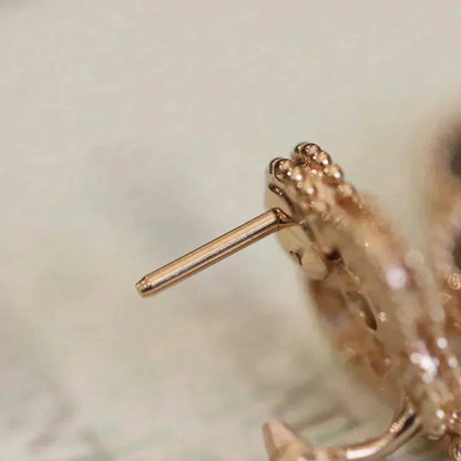 DIANA CLOVER MEDIUM 1 MOTIFS FUll DIAMOND EARRINGS