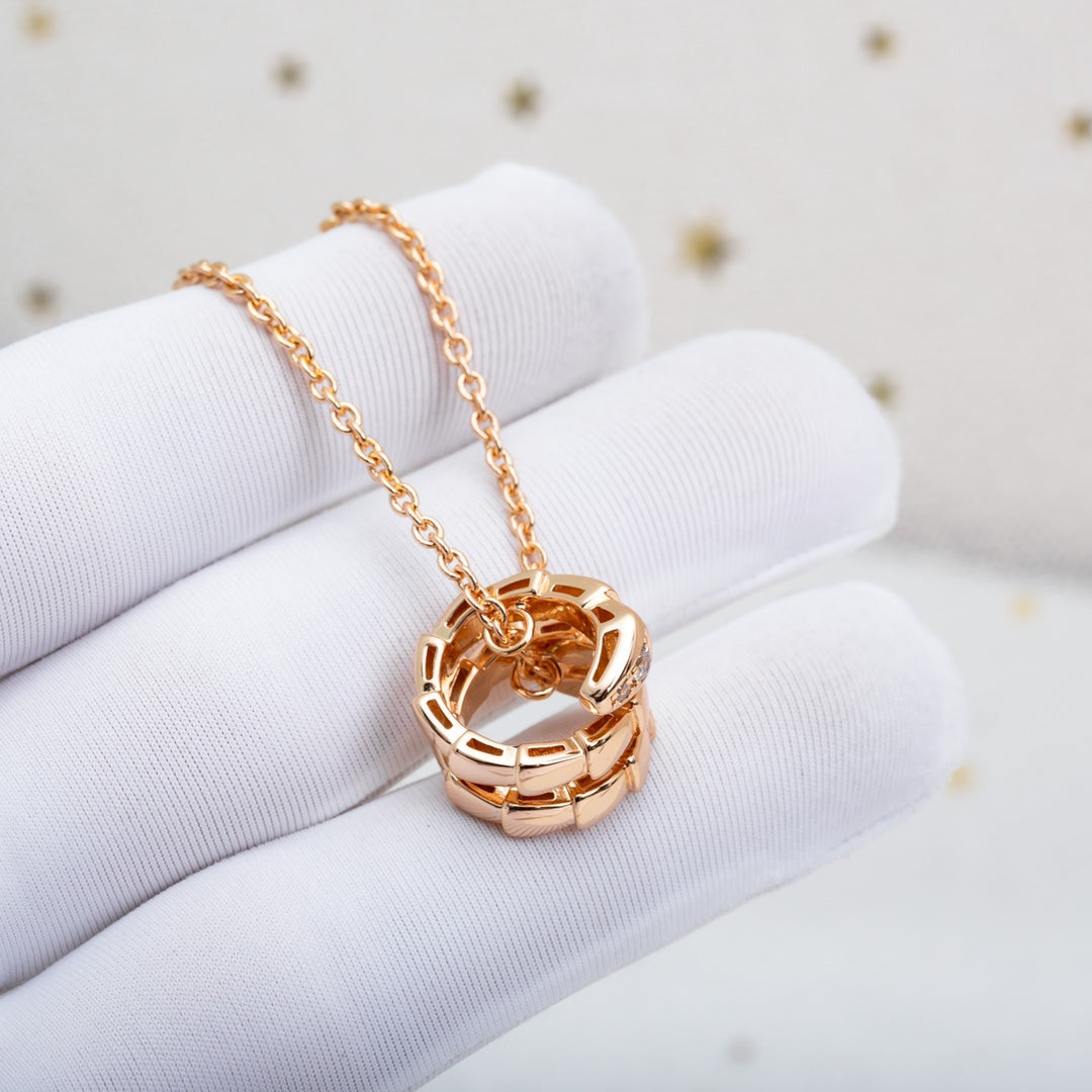 DIANA SERPENTI PINK GOLD NECKLACE DIAMOND