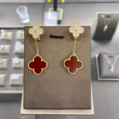 DIANA CLOVER  2 MOTIFS  DIAMOND  EARRINGS  MULTIPLE CHOICES