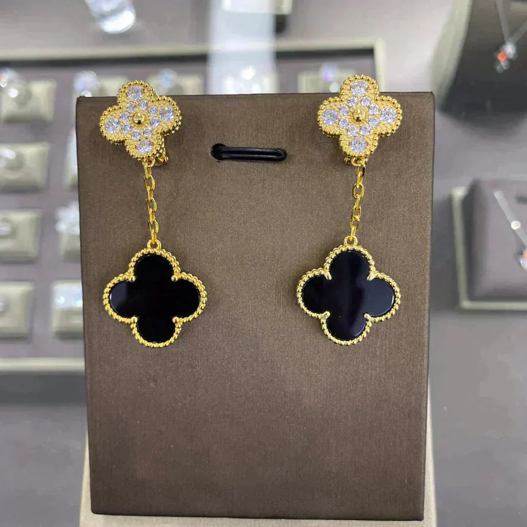 DIANA CLOVER  2 MOTIFS  DIAMOND  EARRINGS  MULTIPLE CHOICES