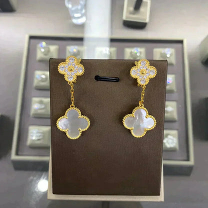 DIANA CLOVER  2 MOTIFS  DIAMOND  EARRINGS  MULTIPLE CHOICES