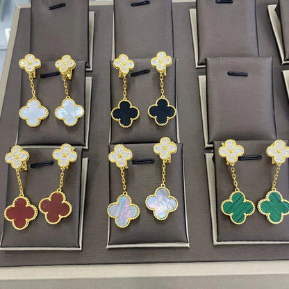 DIANA CLOVER  2 MOTIFS  DIAMOND  EARRINGS  MULTIPLE CHOICES