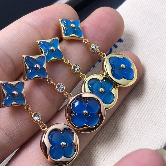 DIANA STAR AND SUN AGATE DIAMOND EARRINGS